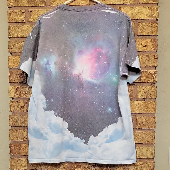 Pink Floyd Dark Side of the Moon Prism Graphic Tee Galaxy All Over Print Size L - Picture 8 of 10